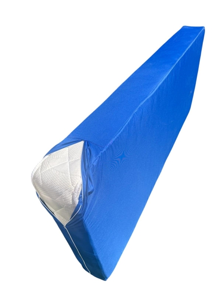 Husa impermeabila pentru saltea cu fermoar, de culoare albastra, dimensiune: 90x200x20 cm